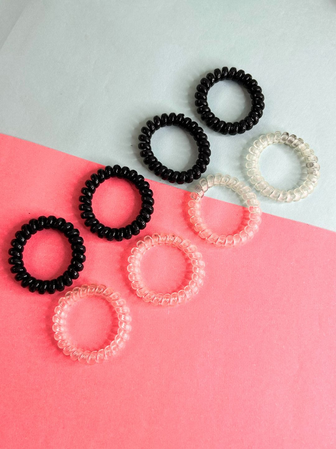 

LAIDA Women Set of 8 Spiral Ponytail Holders, Black