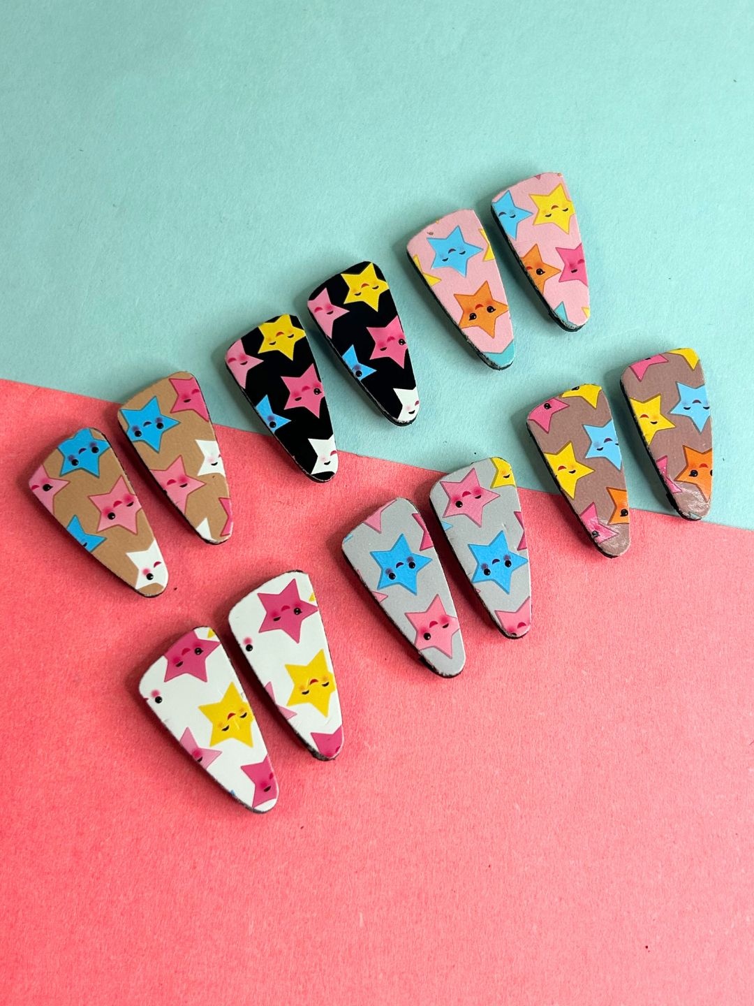 

LAIDA Girls Set of 12 Printed Tic Tac Hair Clip, Multi