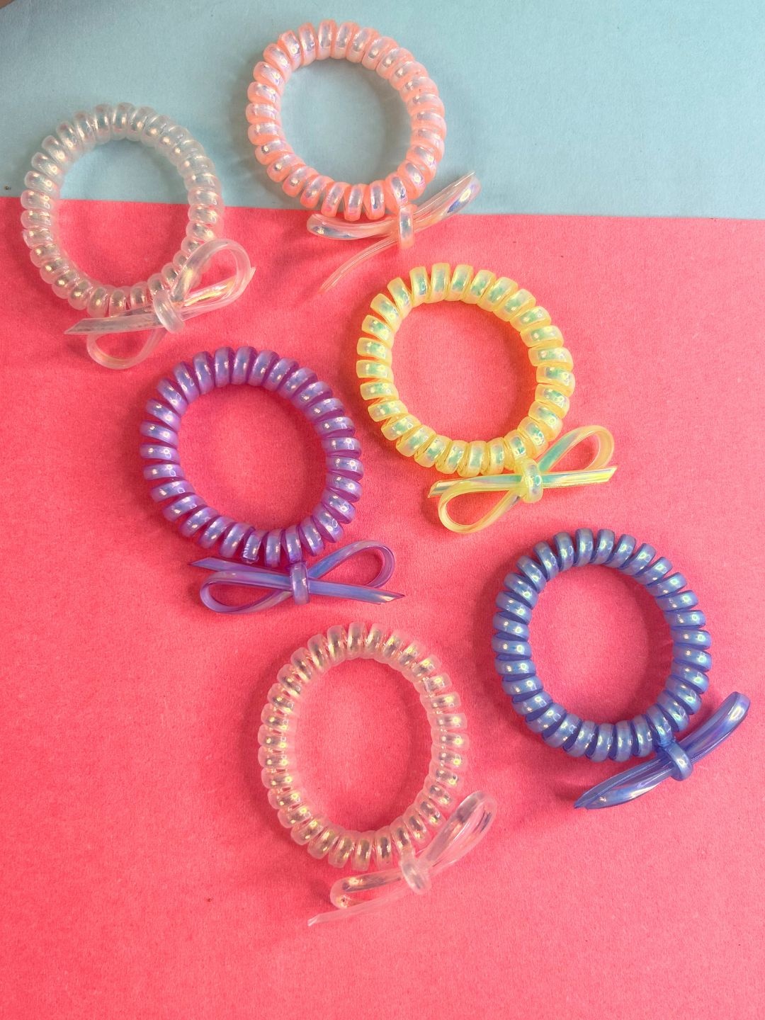 

LAIDA Women Set of 6 Spiral Ponytail Holders, Multi