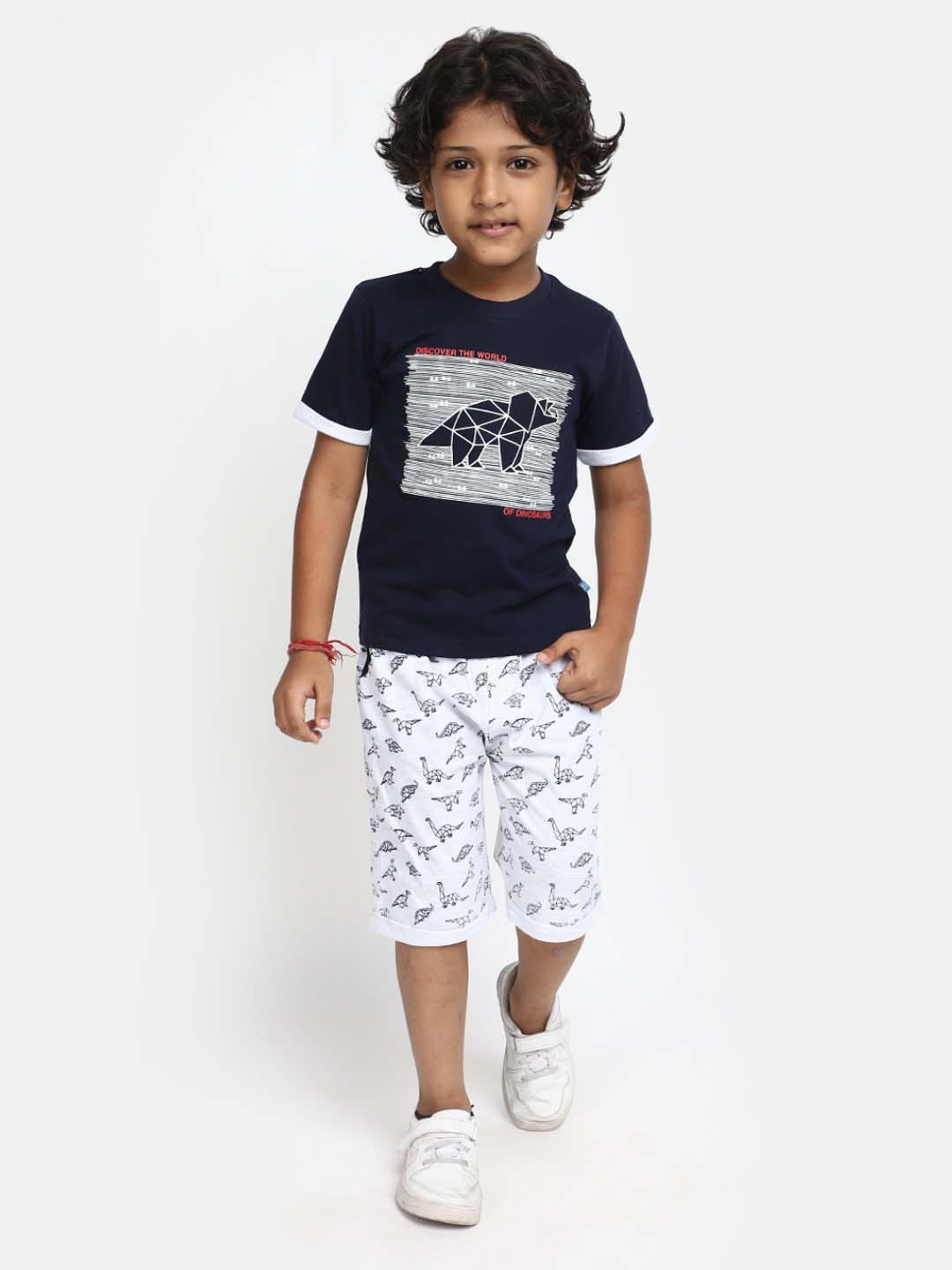 

V-Mart Kids Printed Pure Cotton T-shirt with Shorts, Blue