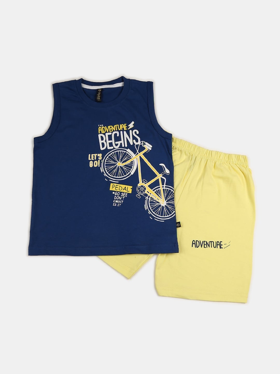 

V-Mart Kids Printed Pure Cotton T-shirt with Shorts, Blue