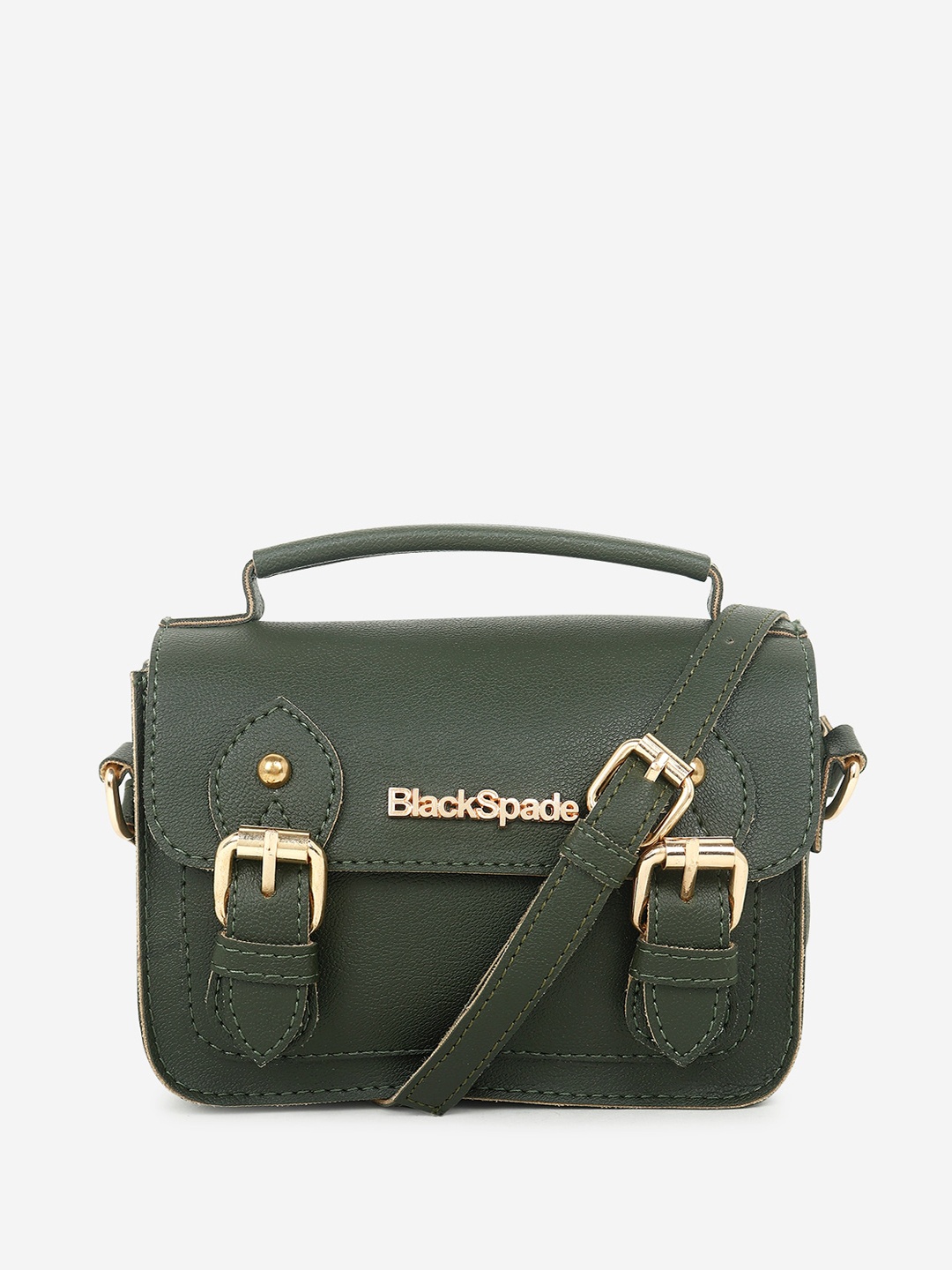 

Black Spade Structured Sling Bag, Green