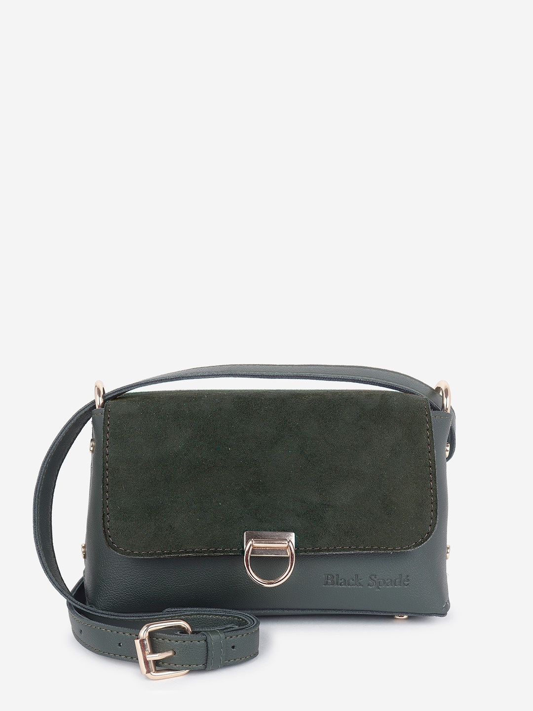 

Black Spade Structured Sling Bag, Green