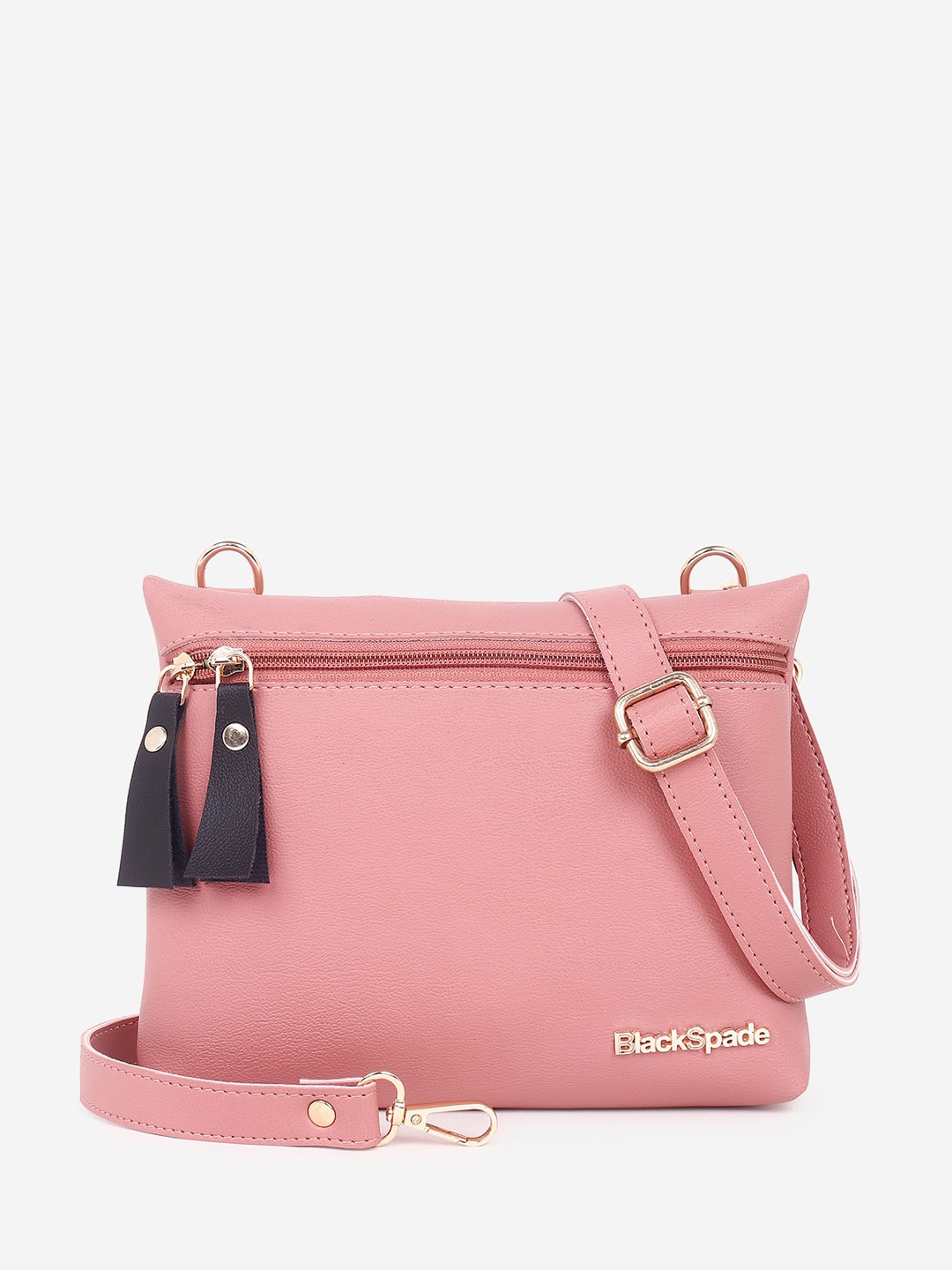 

Black Spade Structured Sling Bag, Pink