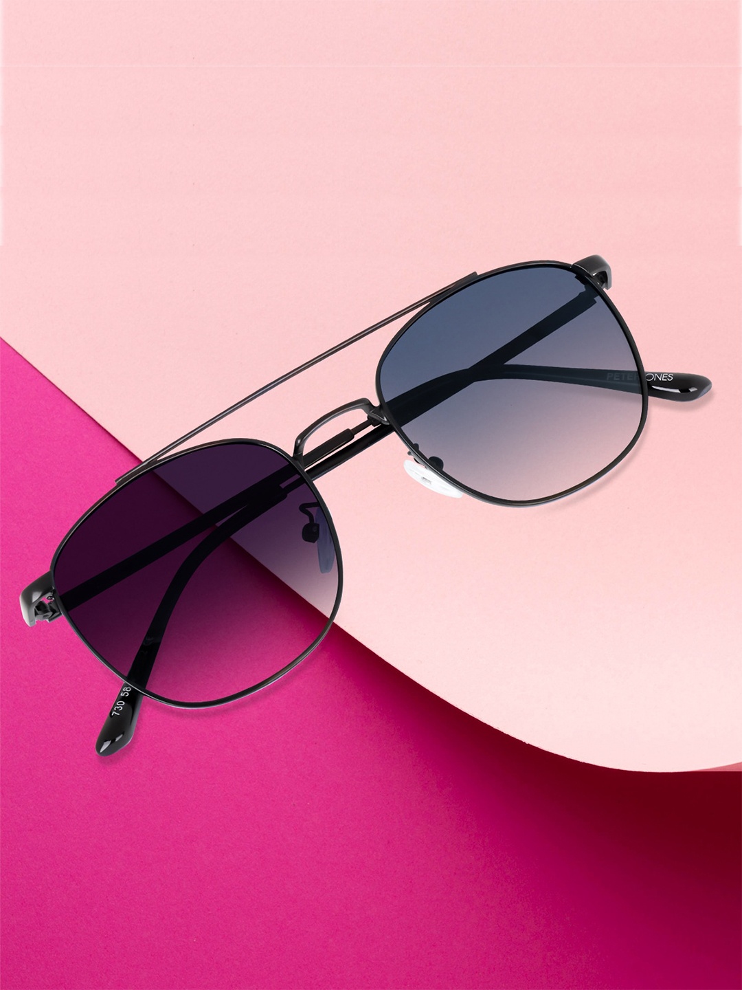 

Peter Jones Eyewear Unisex Aviator Sunglasses With Polarised Lens PO-N730BL-D, Blue