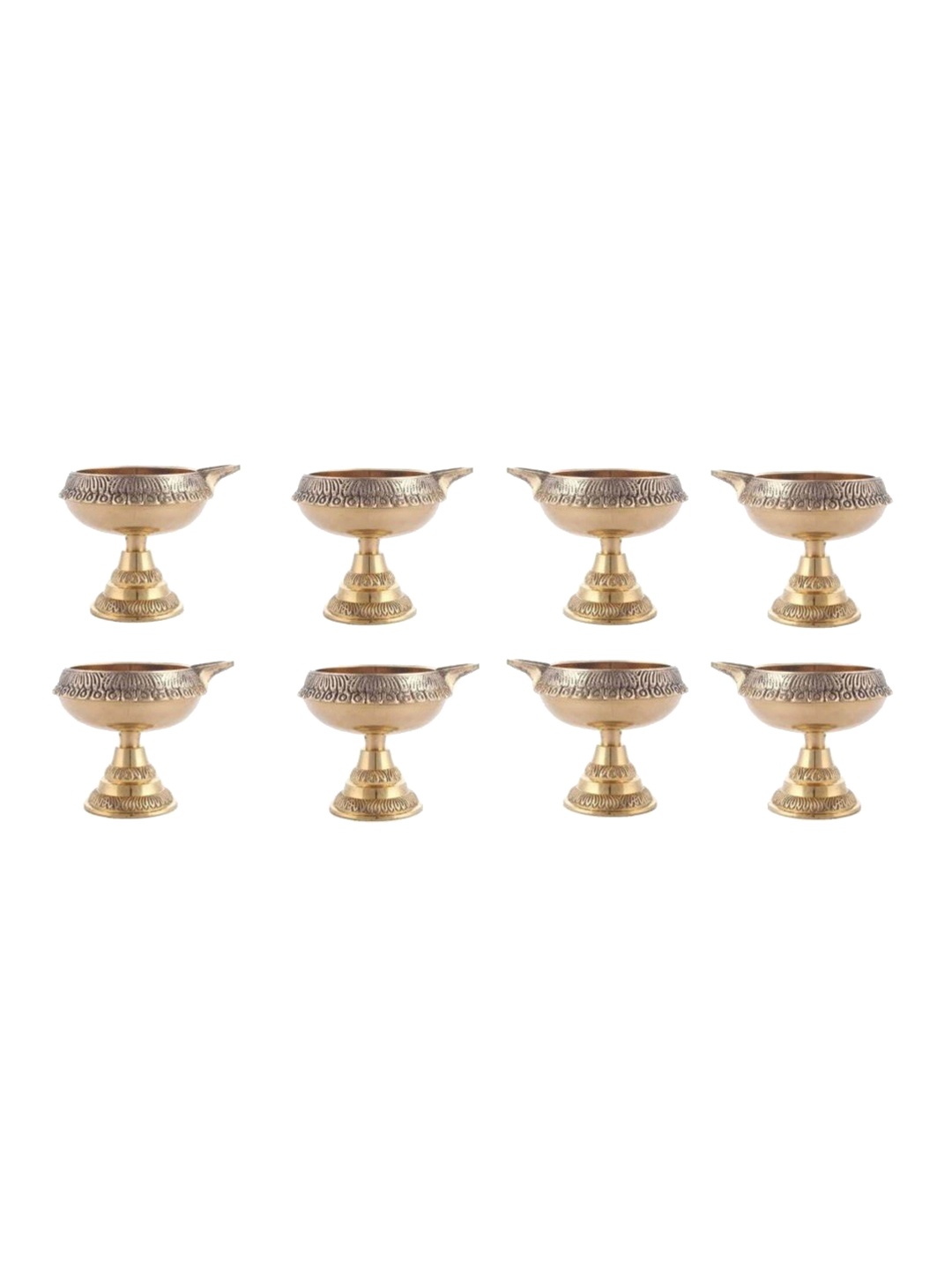 

Fashion Bizz Gold Toned 8 Pieces Textured Diya