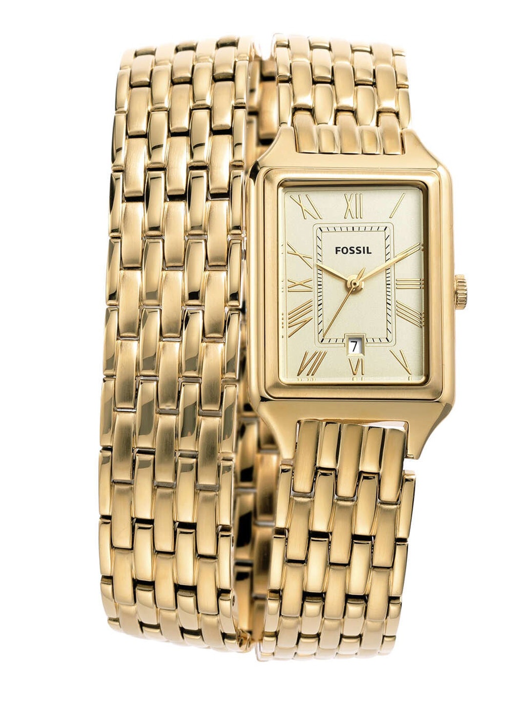 

Fossil Women Textured Dial & Stainless Steel Bracelet Style Straps Analogue Watch ES5302, Gold