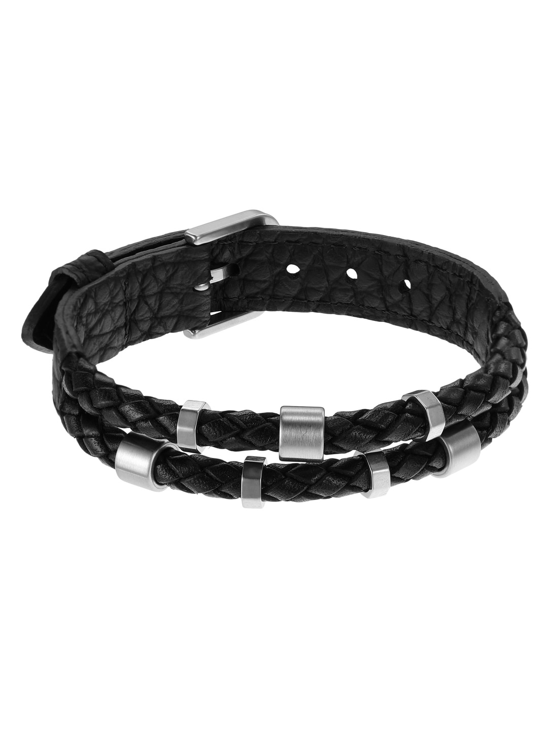 

Fossil Men Stainless Steel Wraparound Bracelet, Black
