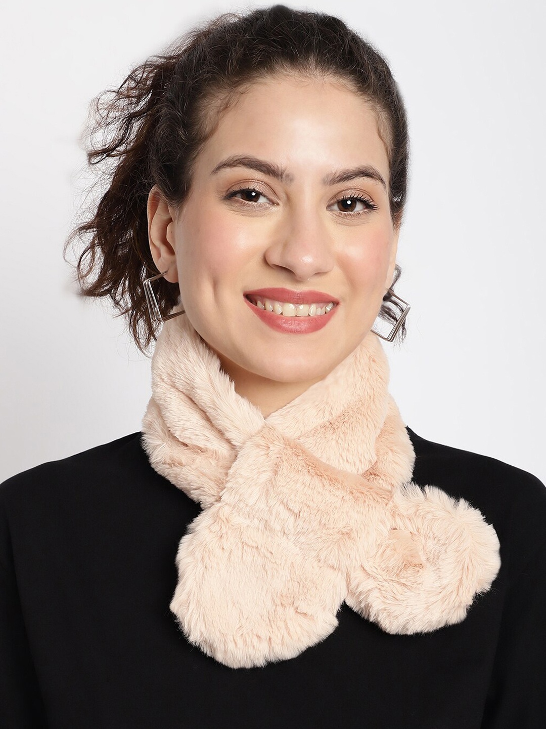 

ELLIS Faux Fur Scarf Wrap Collar Acrylic Mufflers, Brown