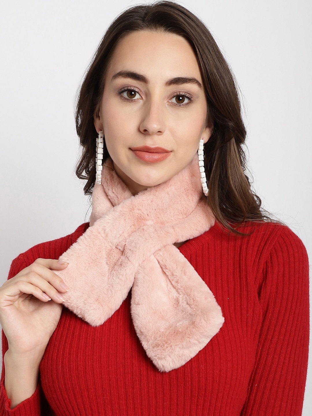 

ELLIS Faux Fur Acrylic Wrap Collar Mufflers, Pink