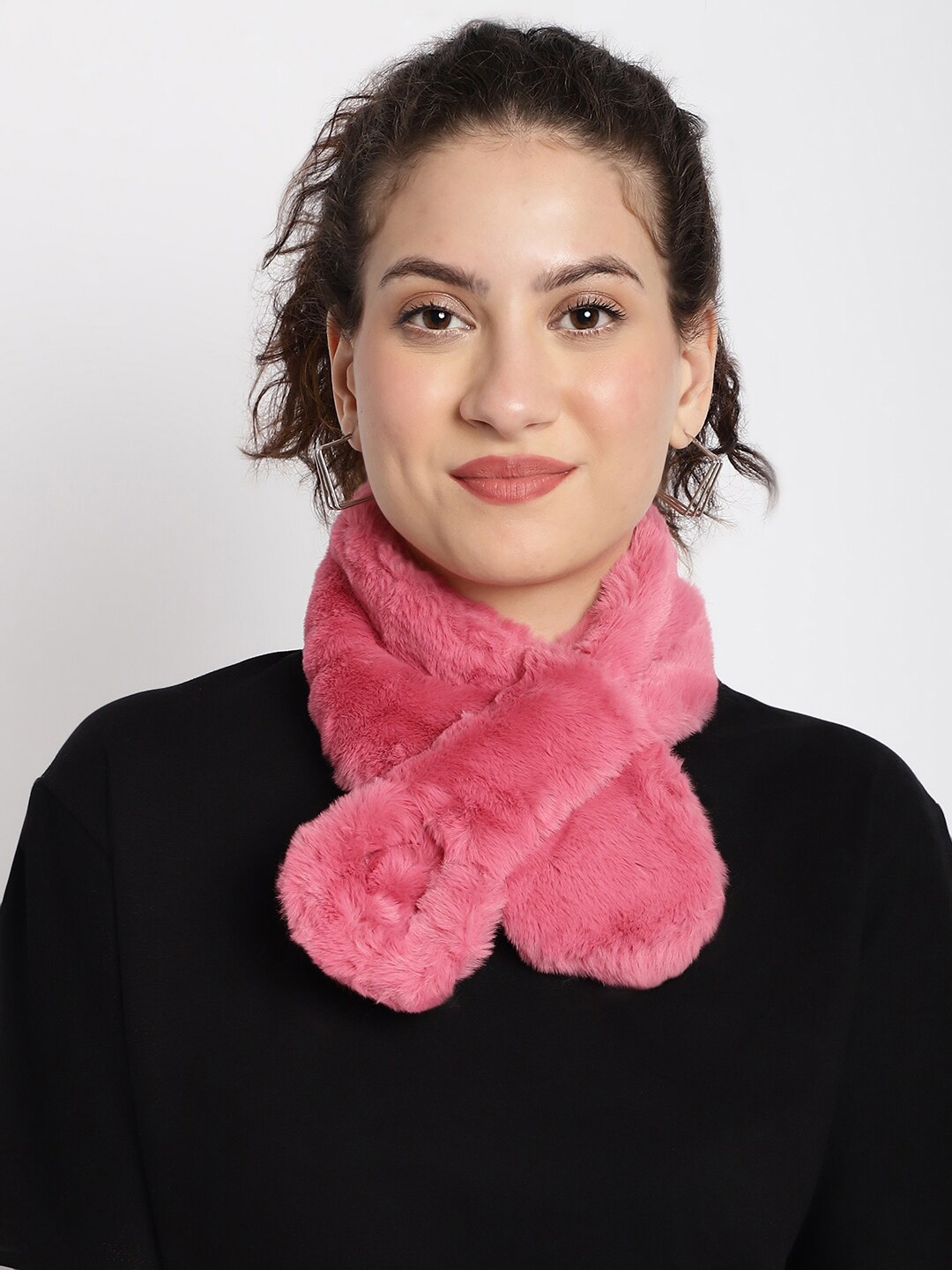 

ELLIS Faux Fur Acrylic Wrap Collar Mufflers, Pink