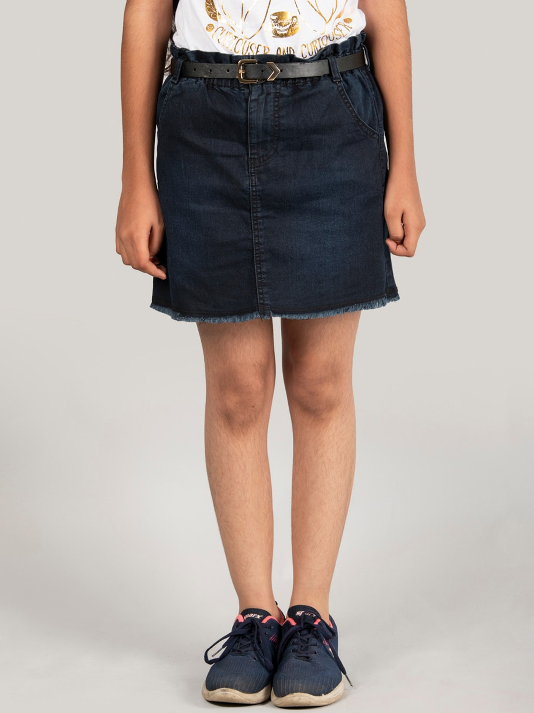 

Zalio Girls Denim A-Line Mini Skirt, Navy blue