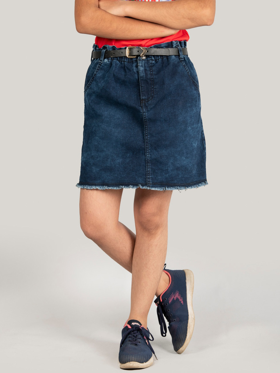 

Zalio Girls Denim A-Line Mini Skirt, Blue