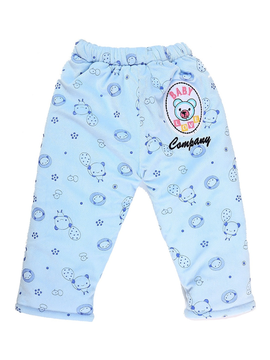 

V-Mart Infant Printed Mid-Rise Cotton Lounge Pants, Blue