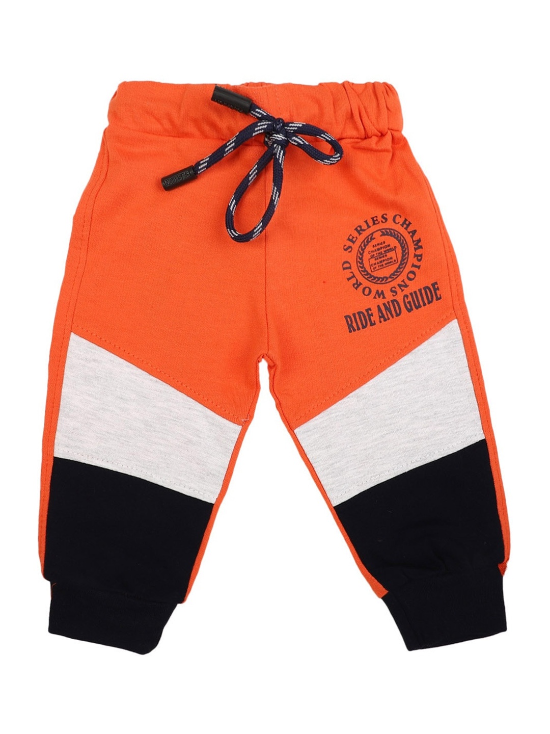 

V-Mart Infant Striped Mid-Rise Joggers, Orange