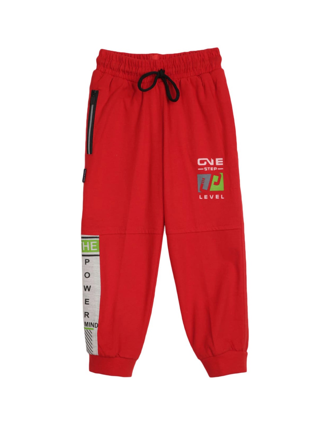 

V-Mart Boys Printed Mid-Rise Joggers, Red