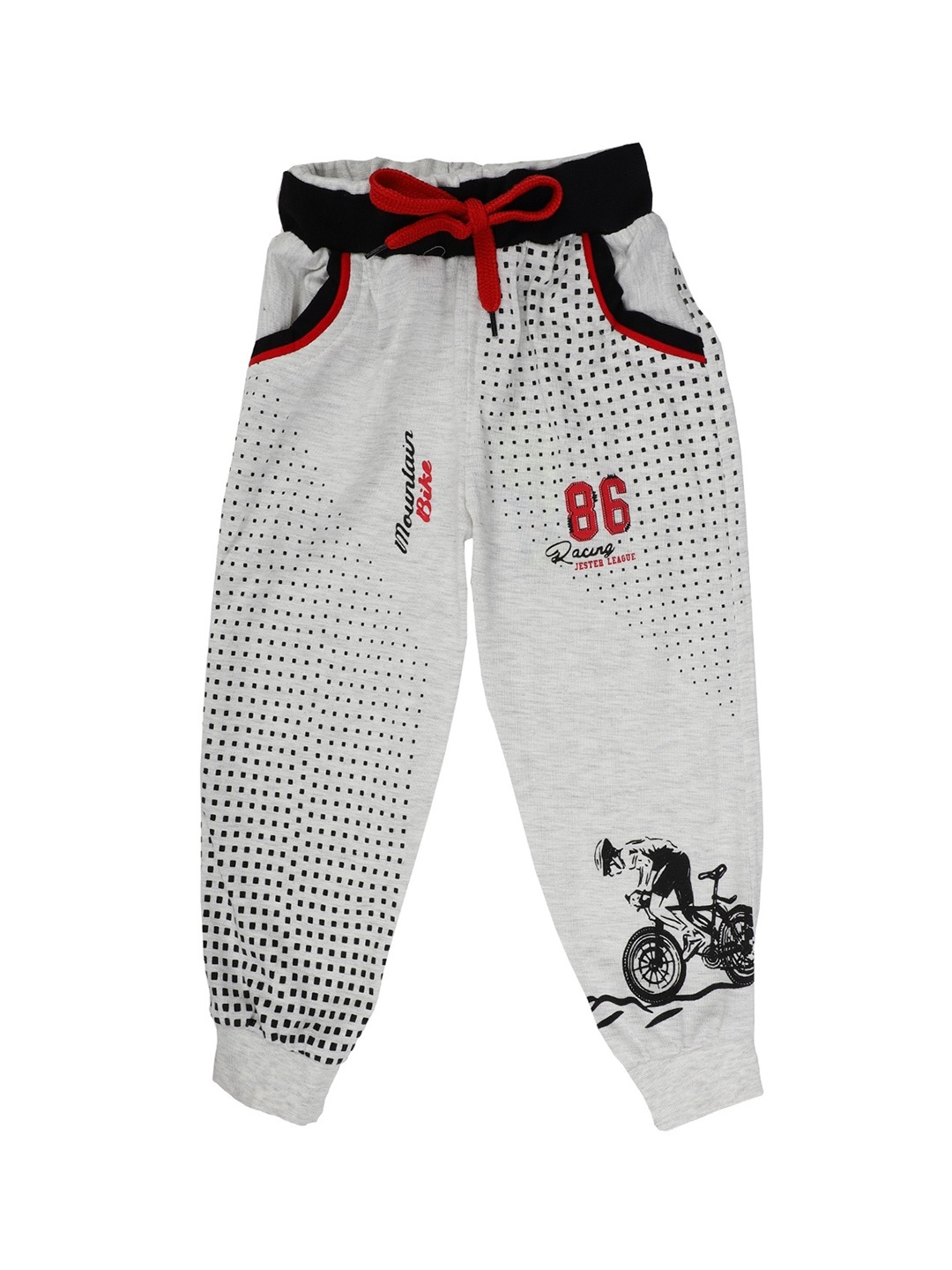 

V-Mart Boys Printed Mid-Rise Cotton Joggers, Grey