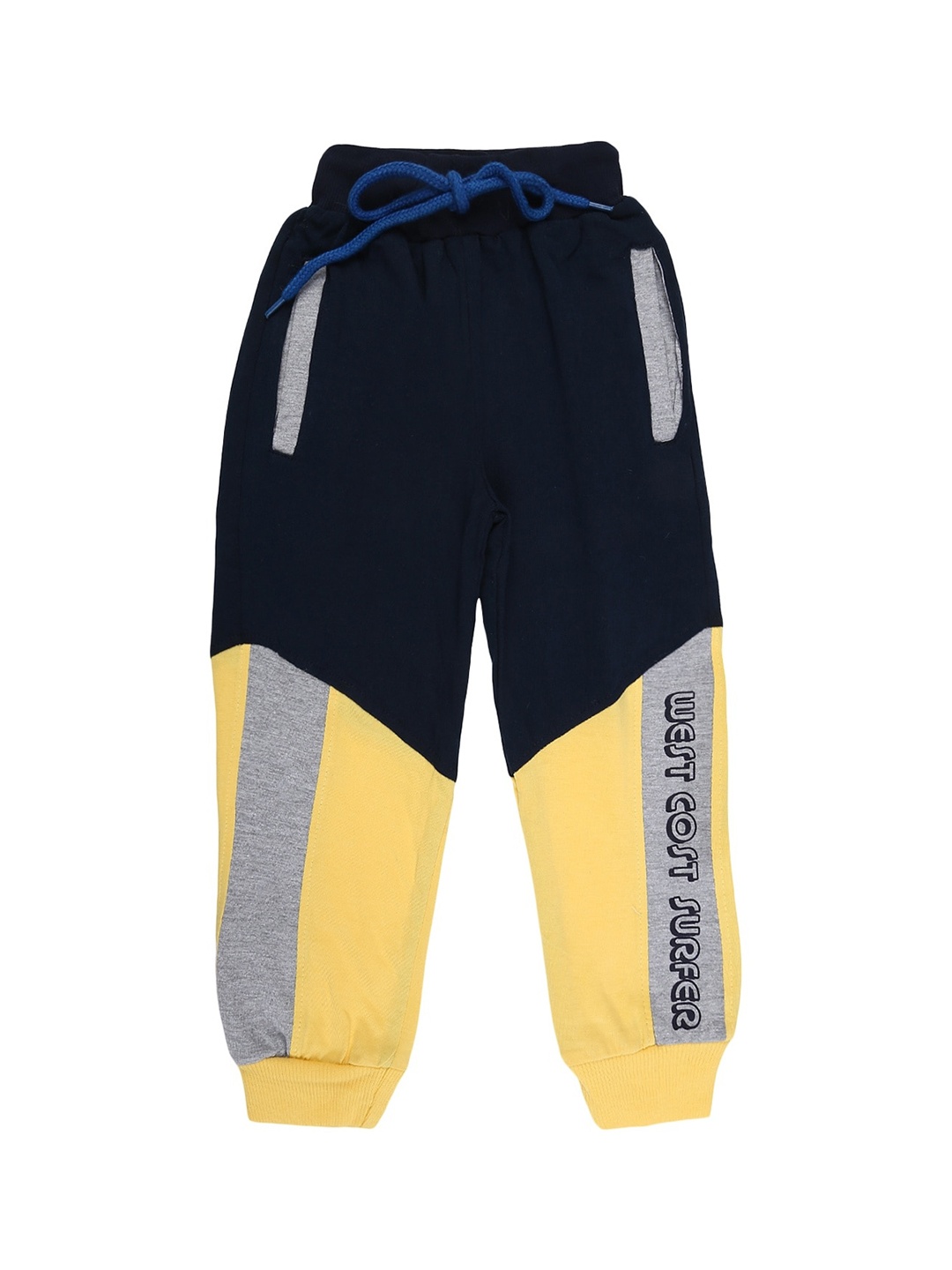 

V-Mart Boys Colourblocked Mid-Rise Cotton Jogger Lounge Pants, Navy blue