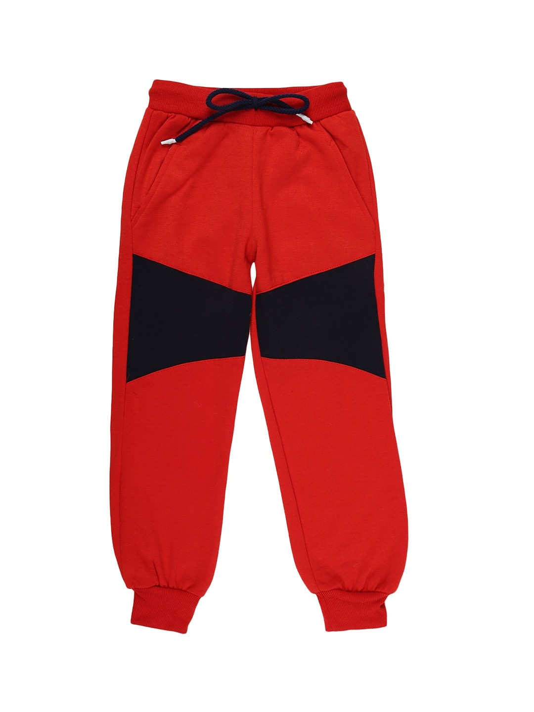 

V-Mart Boys Colourblocked Cotton Regular Fit Joggers, Red