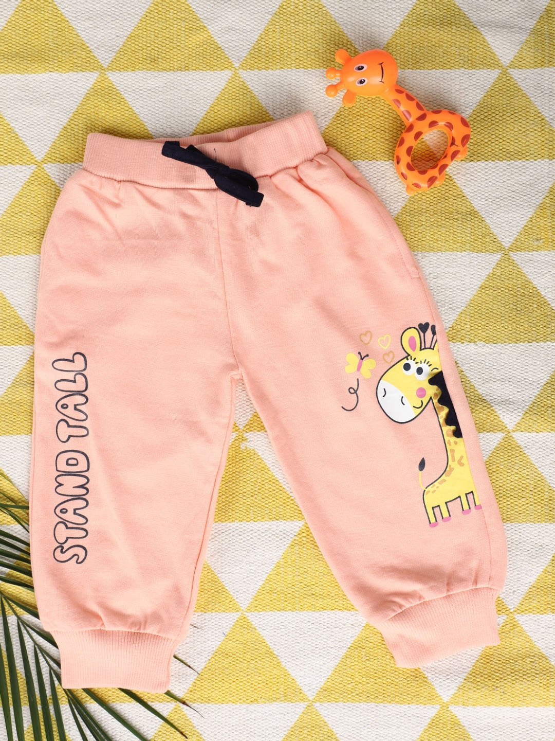 

V-Mart Infant Printed Cotton Mid-Rise Joggers, Pink