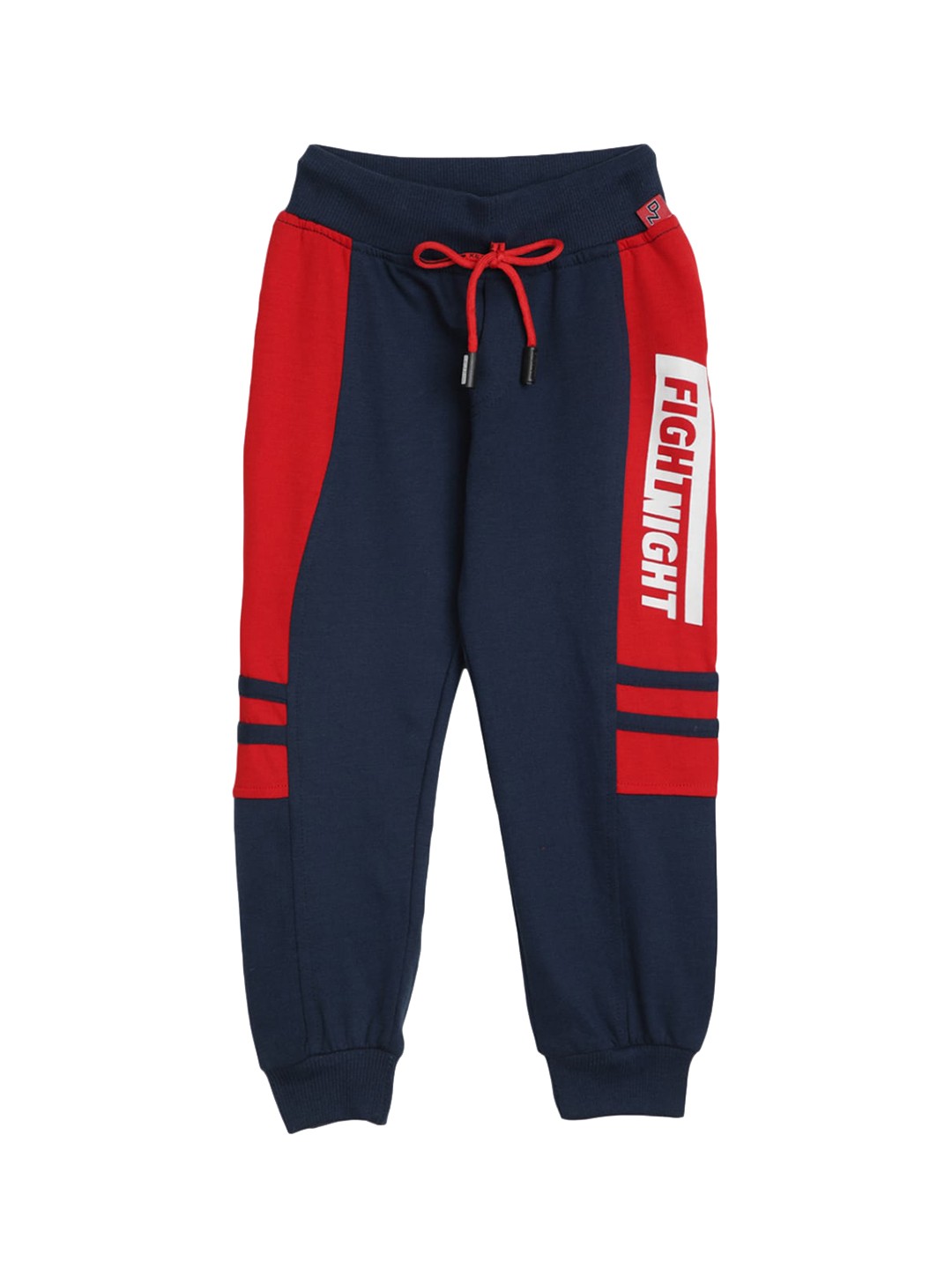 

V-Mart Boys Colourblocked Mid-Rise Cotton Joggers, Blue