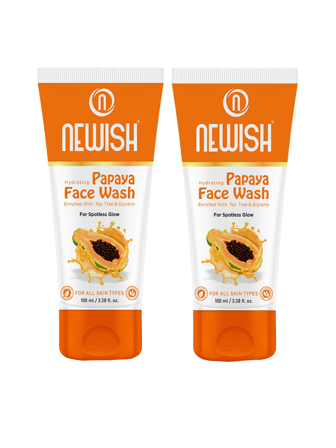 

NEWISH Set of 2 Hydrating Papaya Face Wash For Spotless Glow - 100ml Each, Transparent