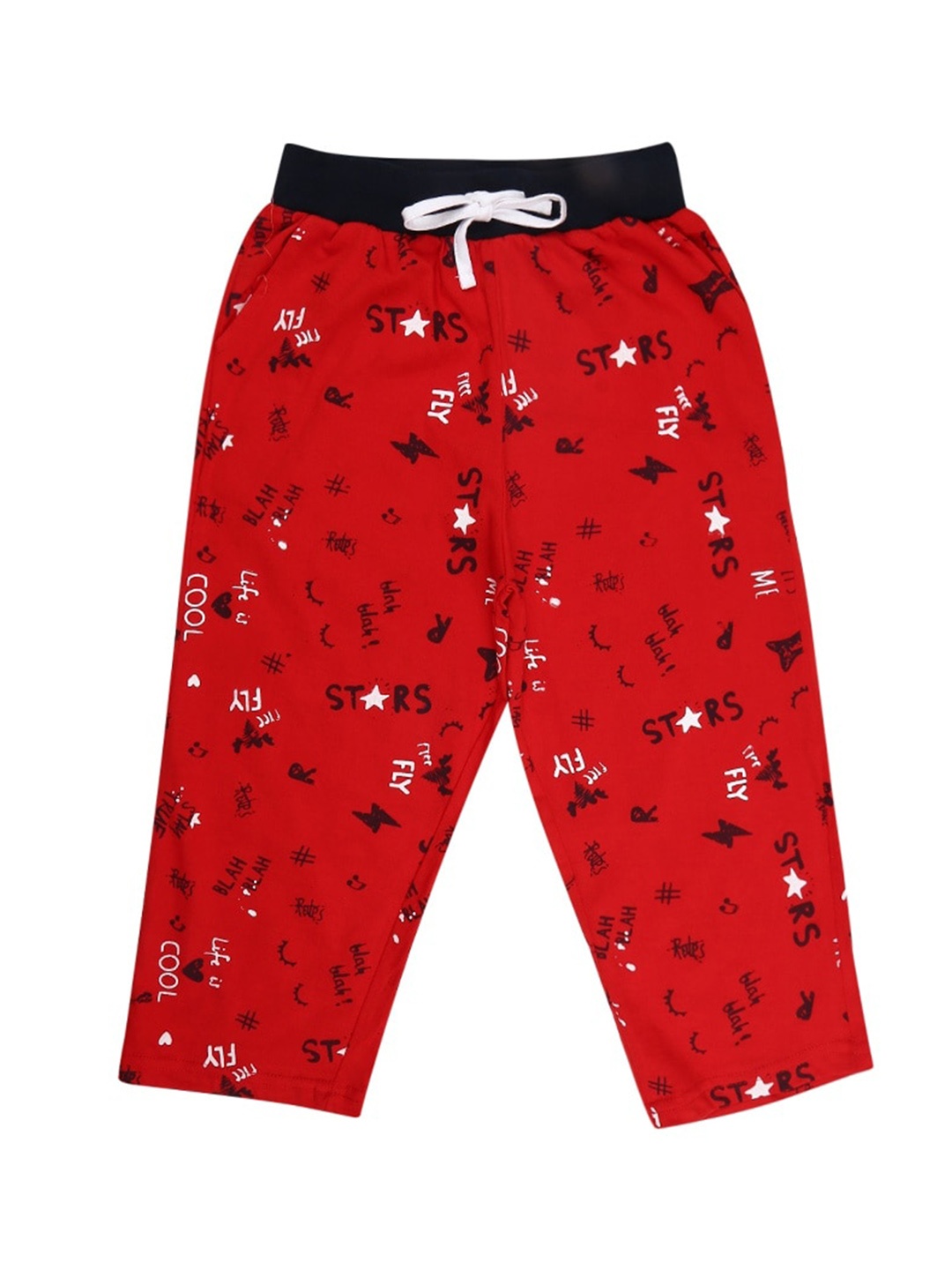 

V-Mart Girls Conversational Printed Cotton Shorts, Red