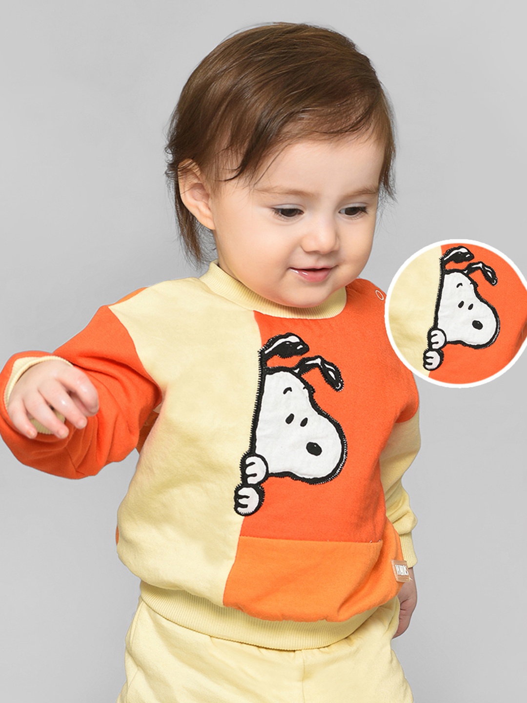 

MiArcus Infant Peanuts Printed Colorblocked Sweatshirt, Orange