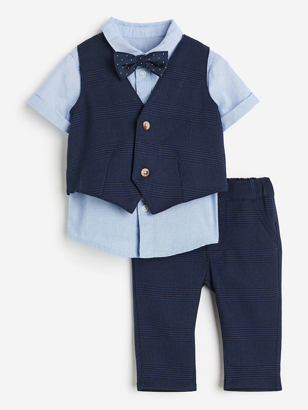 

H&M Boys 3-Piece Set With A Bow Tie, Blue