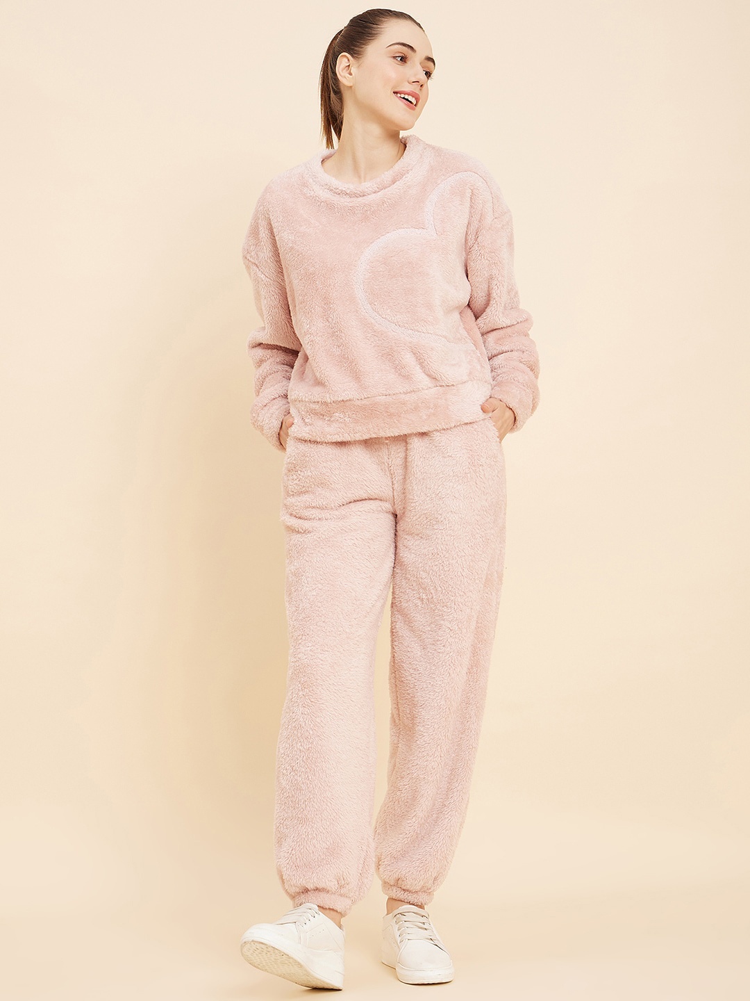

Sweet Dreams Round Neck Tracksuit, Pink
