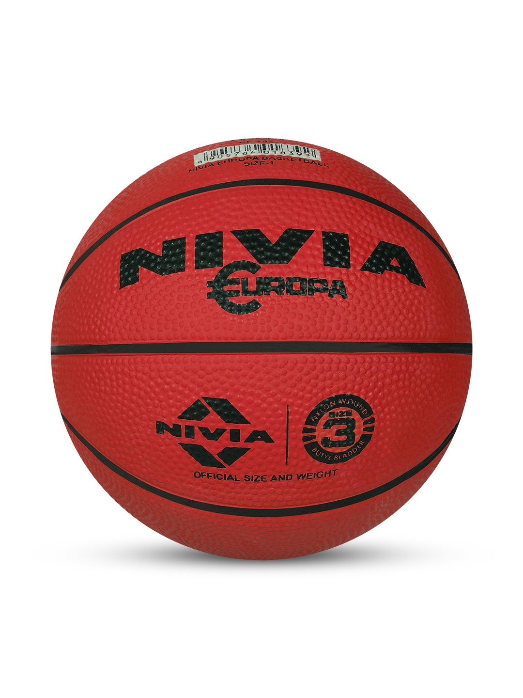 

NIVIA Europa Soft Rubberized Moulded Basketball Size -3, Red