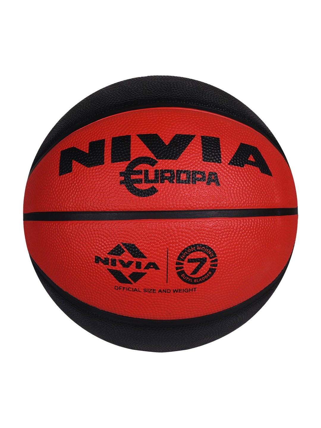 

NIVIA Europa Soft Rubberized Moulded Basketball Size -7, Red