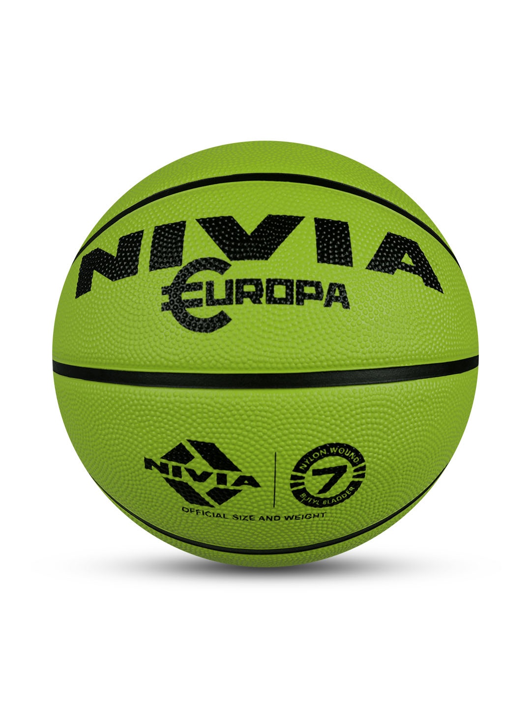 

NIVIA Europa Soft Rubberized Moulded Basketball Size -7, Green