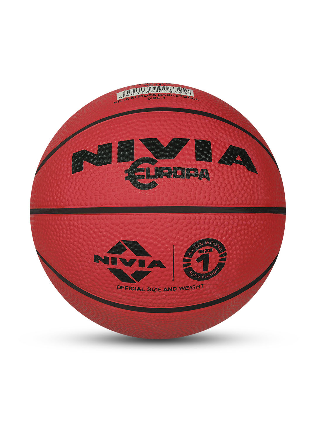 

NIVIA Europa No. 1 Soft Rubberized Moulded Basketball, Red