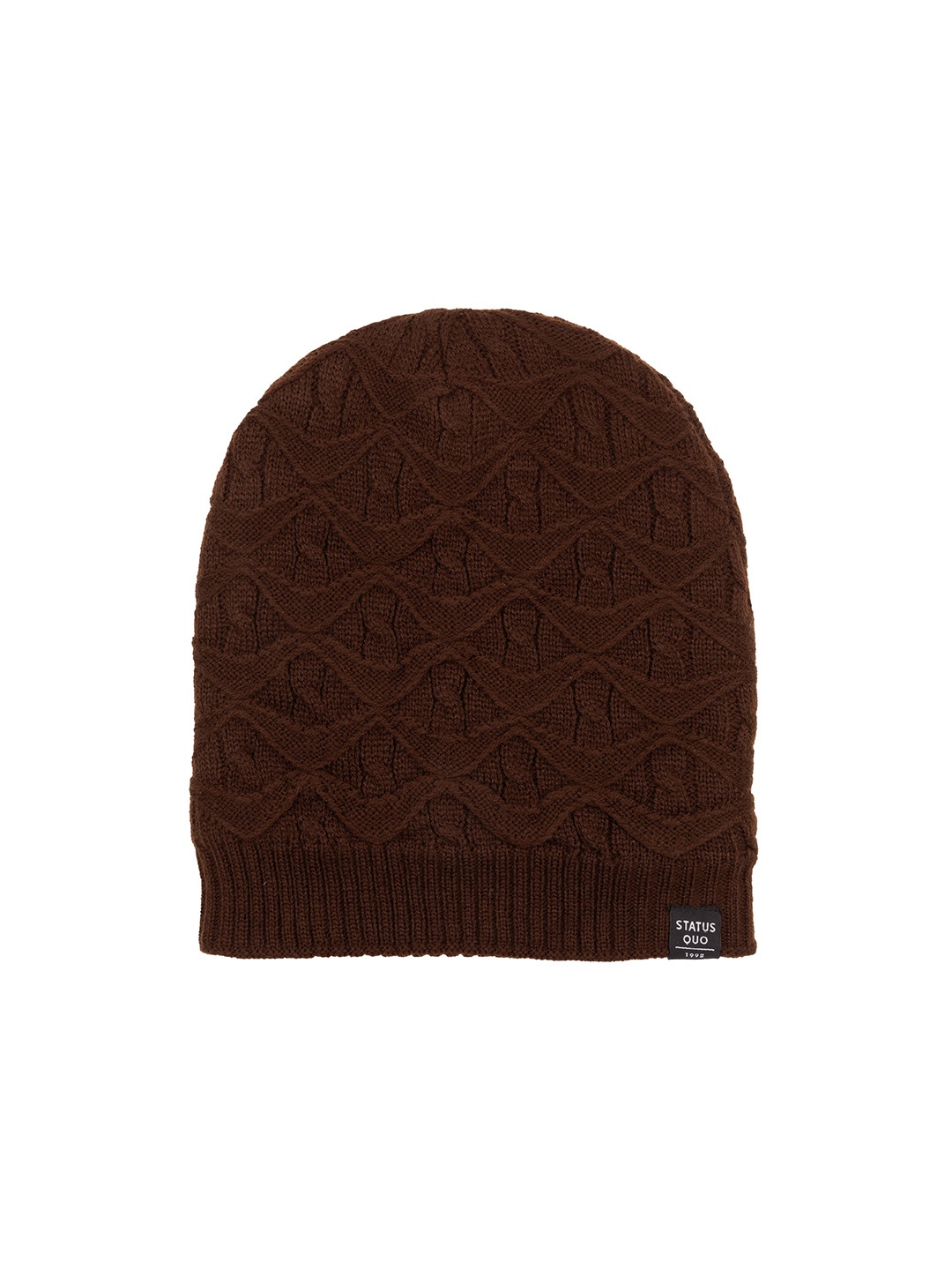 

Status Quo Men Self Design Acrylic Beanie, Brown