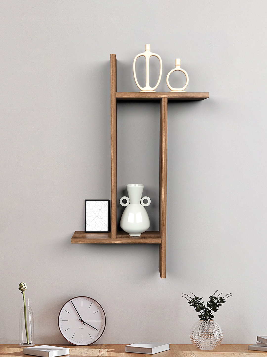 

RANDOM Brown Wood Wall Shelf
