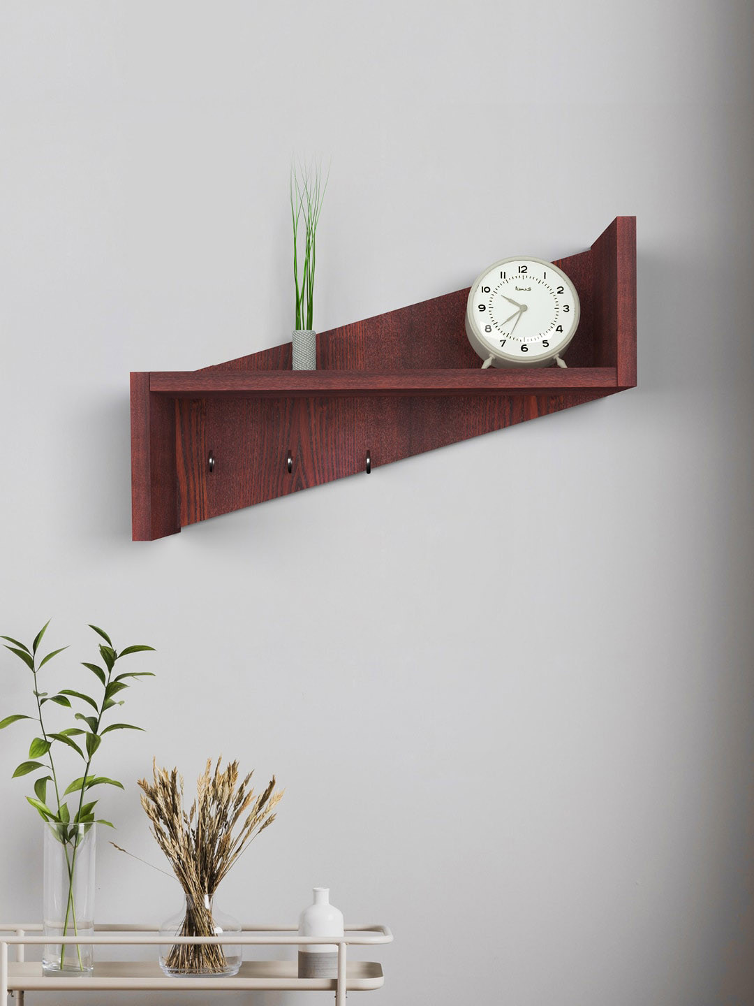 

RANDOM Coffee Brown Wood Basic Wall Shelf