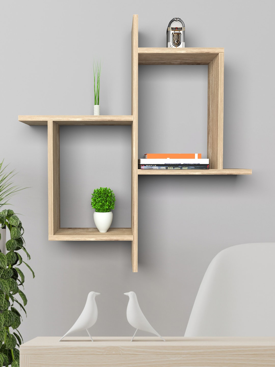 

RANDOM Brown Wood Basic Wall Shelf
