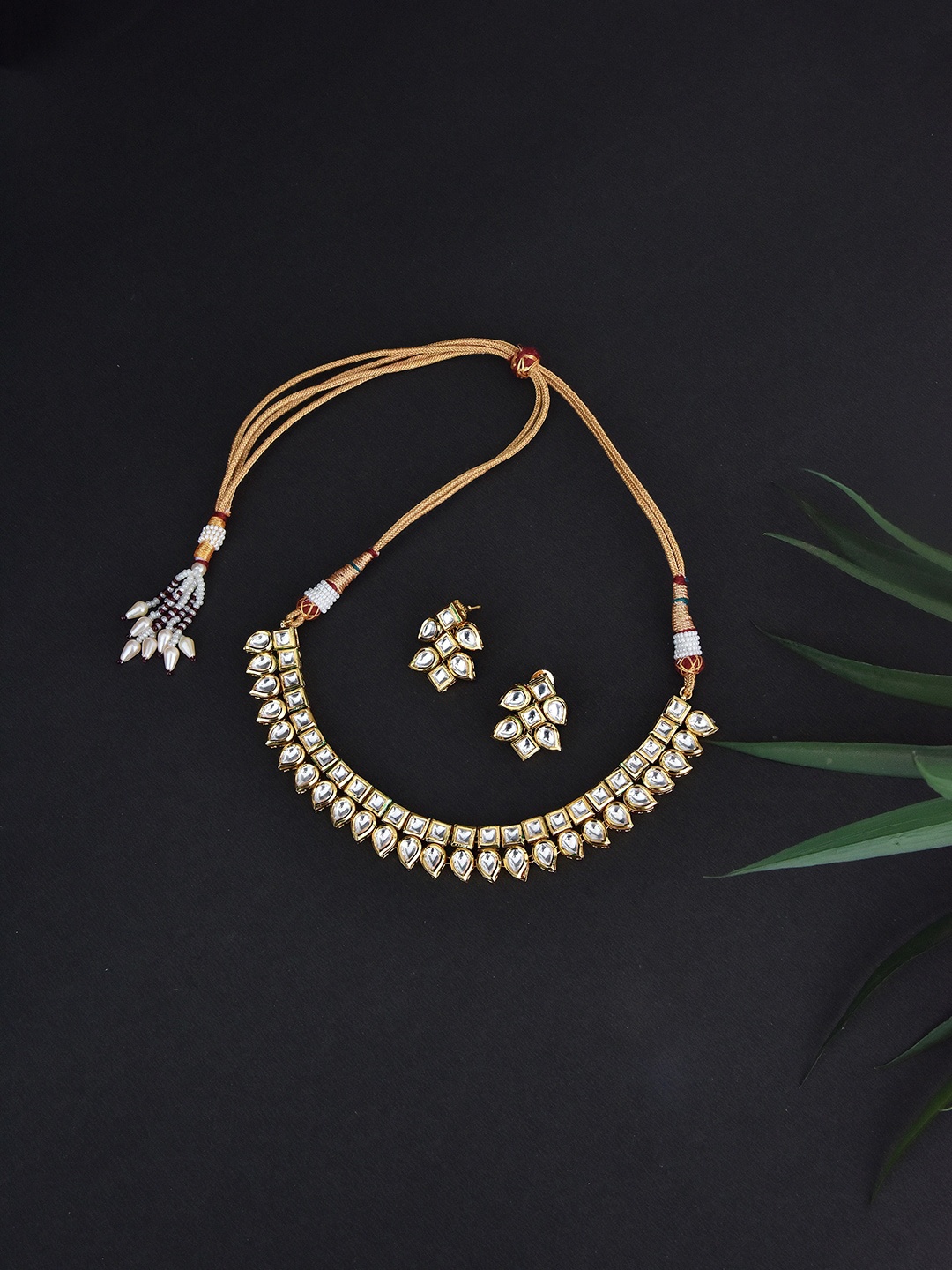 

Swabhimann Jewellery Gold-Plated Kundan-Studded Jewellery Set