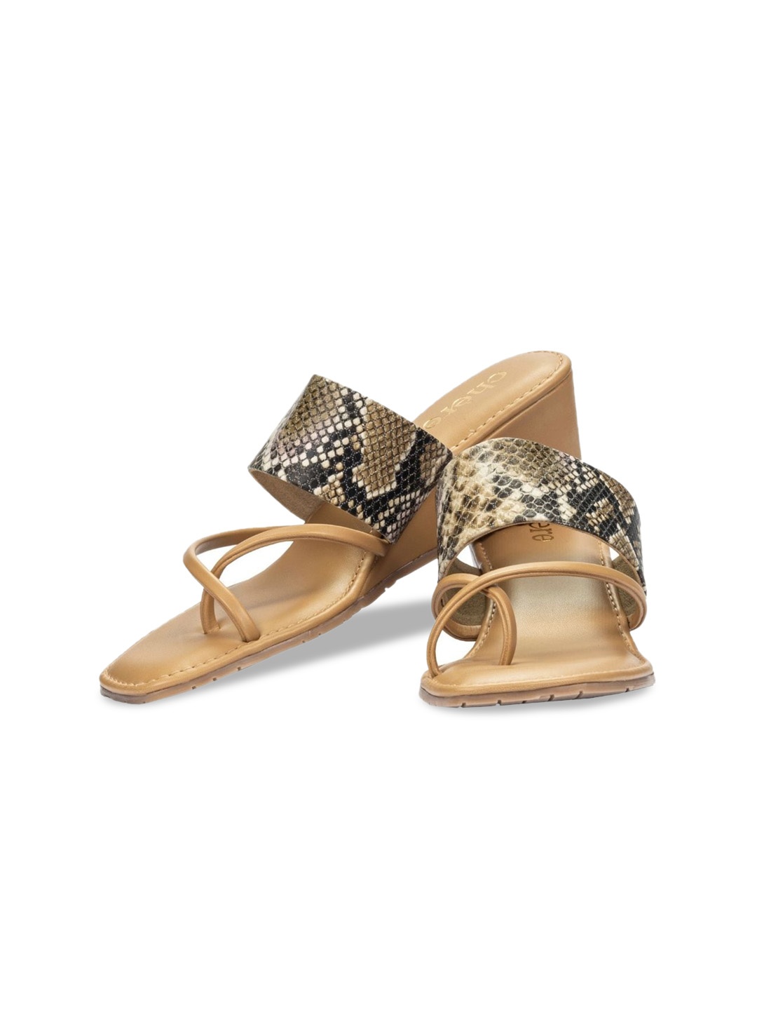 

Chere Printed One Toe Wedge Heels, Brown