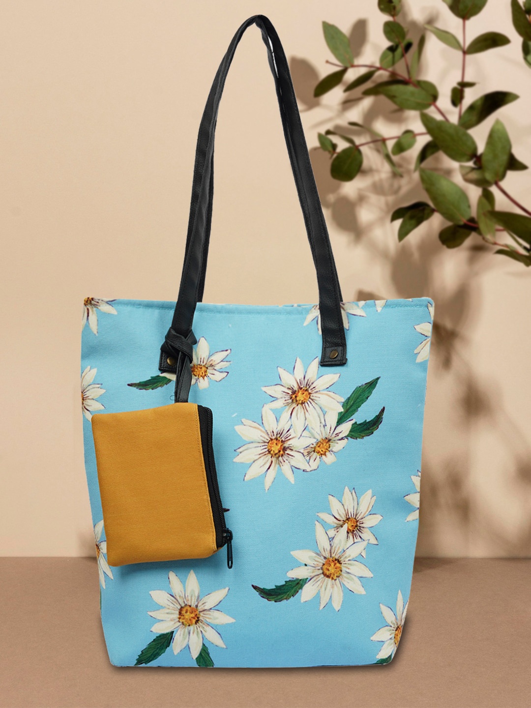 

DressBerry Floral Printed Shopper Tote Bag With Pouch, Blue
