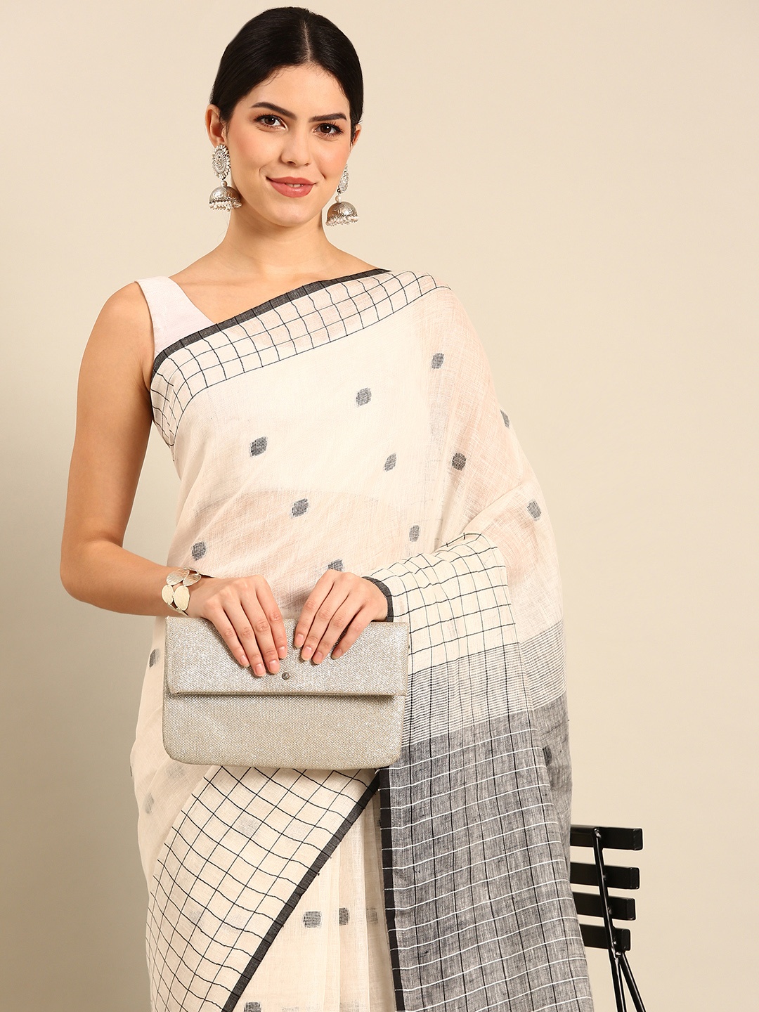 

Simaaya Woven Design Kota Saree, Beige