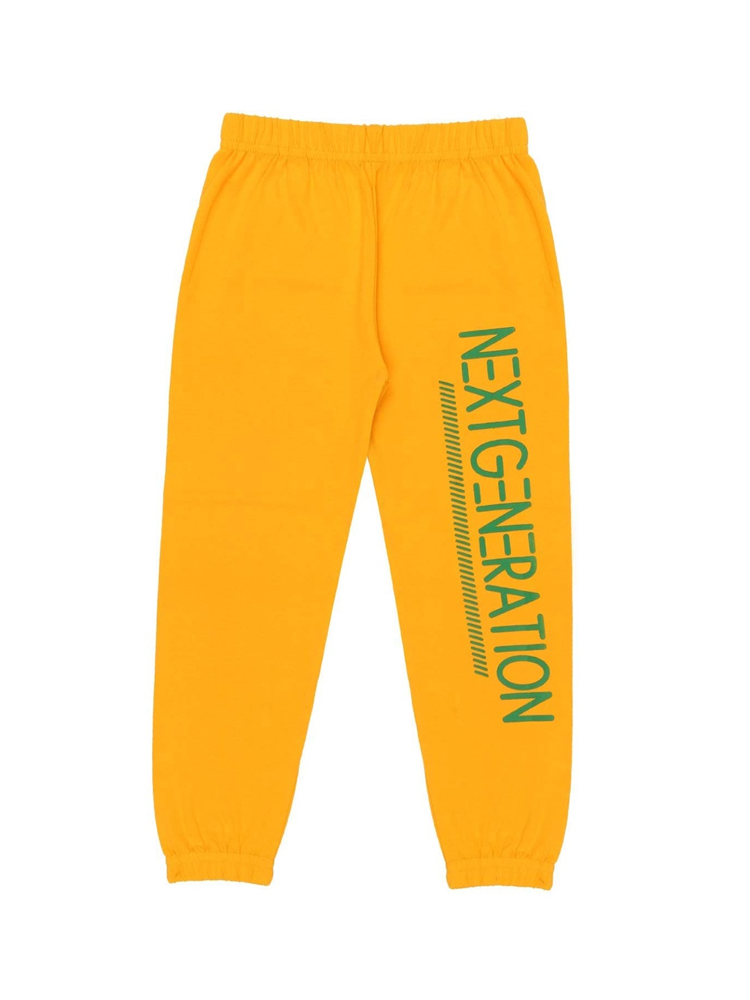 

BAESD Boys Typography Printed Pure Cotton Joggers, Yellow