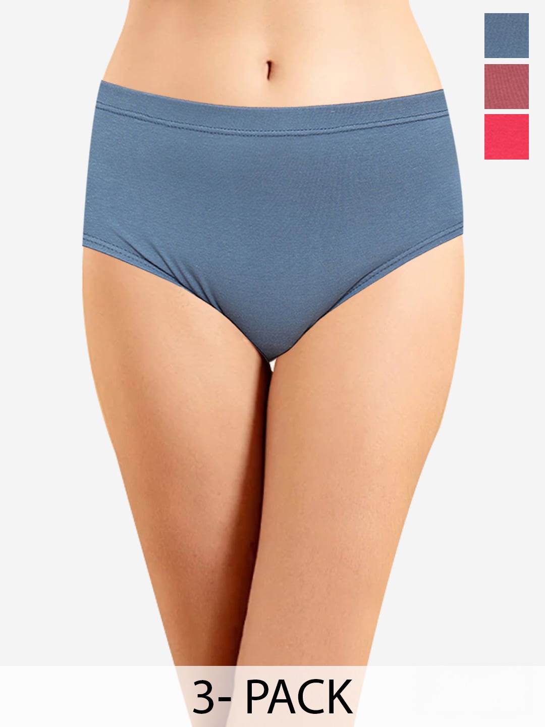 

In Care Pack Of 3 Pure Cotton Hipster Briefs, Pink