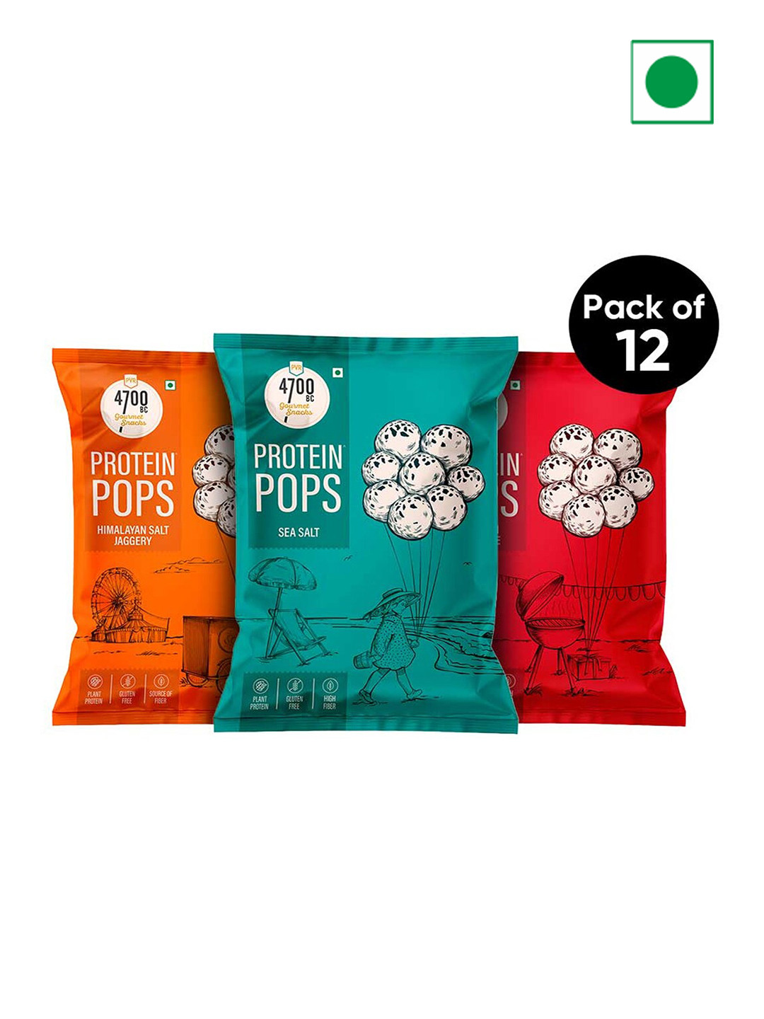 

4700BC Set Of 12 Protein Pops-404 gms, Red