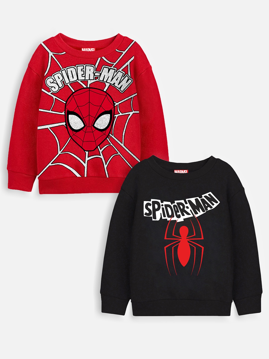 

YK Marvel Boys Pack Of 2 Spiderman Printed Pullover, Red