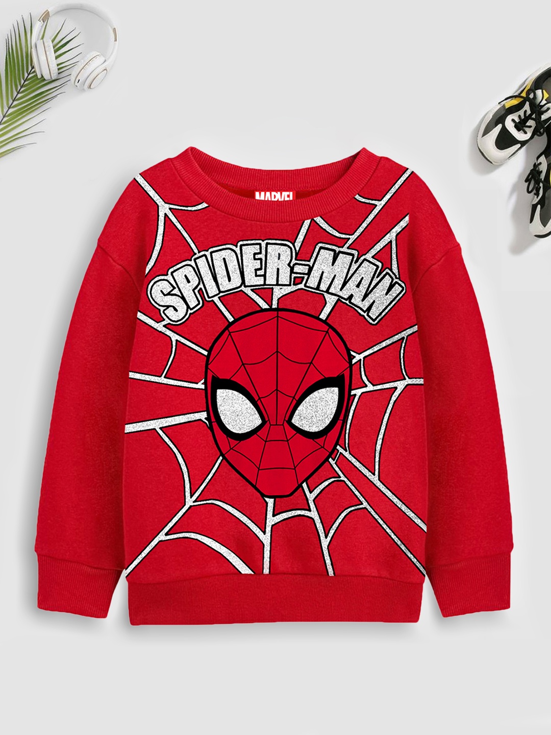 

YK Marvel Boys Spider Man Printed Pullover, Red