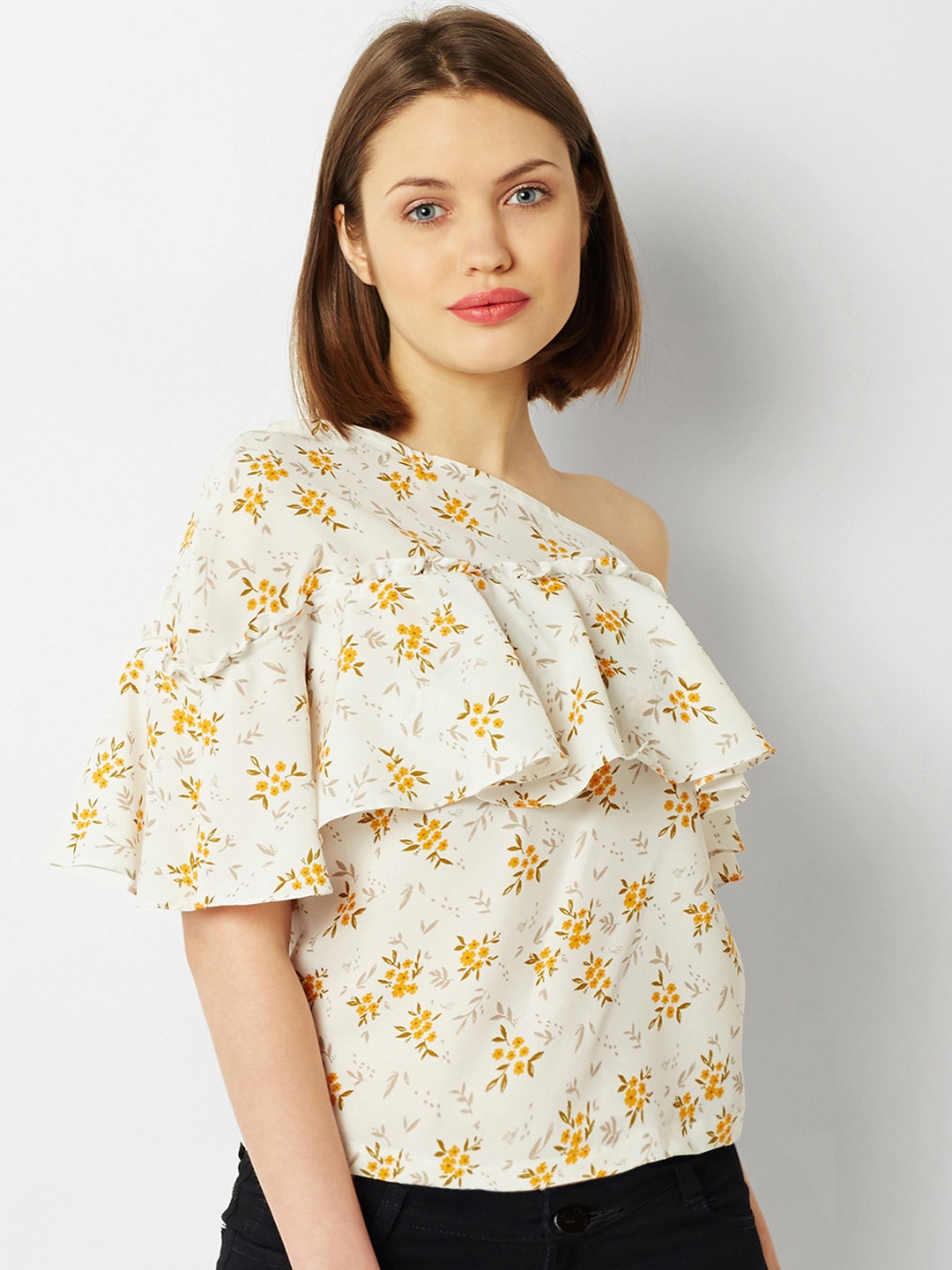 

Miss Chase Women White Floral Print Top