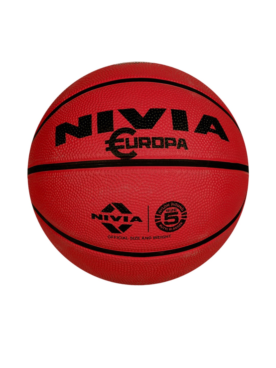 

NIVIA Europa Soft Rubberized Moulded Basketball Size -5, Red