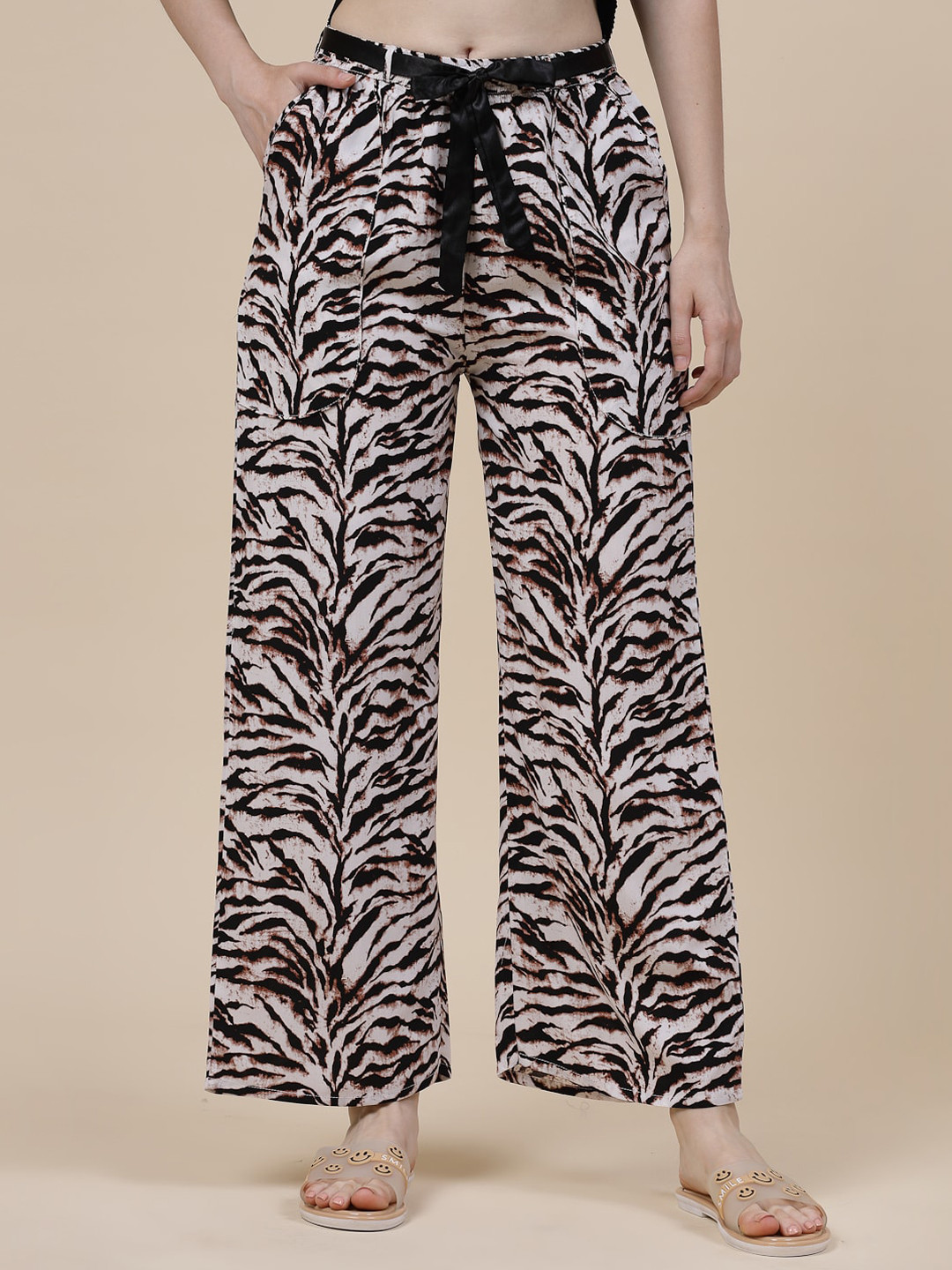 

Sweet Dreams Women Animal Printed Palazzo, Brown